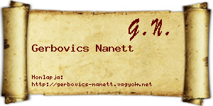 Gerbovics Nanett névjegykártya